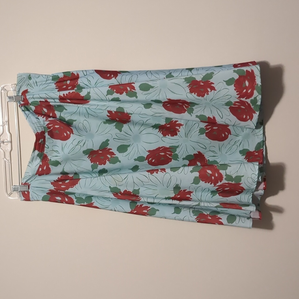 Womens Size 2X Modcloth Retro Floral A-Line Swing Midi Skirt